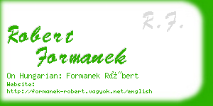 robert formanek business card